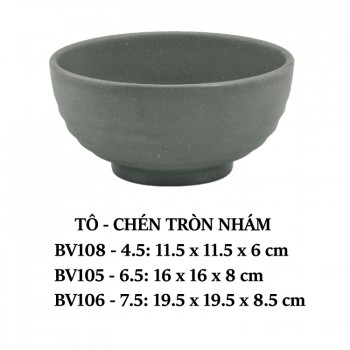 Bv106-7.5 Tô Tròn Nhám 7.5 inch (Dark Grey) - Spw