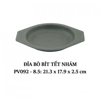 Pv092-8.5 Dĩa Bò Bít Tết Nhám 8.5 inch (Dark Grey) - Spw