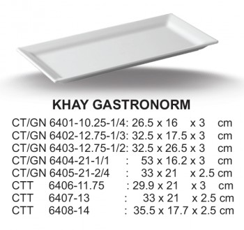CT/GN6402-12.75-1/3 Khay 12.75 (Trắng Trơn) - ET