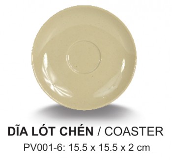 PV001-6 Dĩa Lót Chén (Nâu Đá) -  SPW