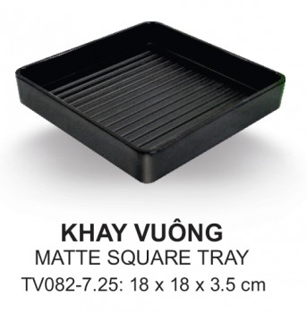 Tv082-7.25 Khay Vuông Nhám 7.25 inch  (Đen) - Spw