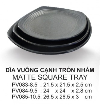 Pv085-10.5 Dĩa Vuông Nhám 10.5 inch  (Đen) - Spw