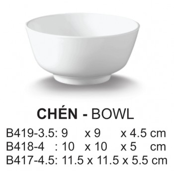 B417-4.5 Chén Cơm 4.5 (Trắng Trơn) - Spw