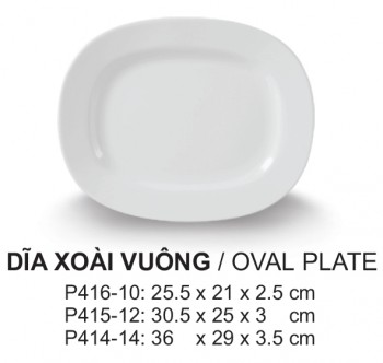 P416-10 Dĩa xoài vuông 10 (White) - SPW