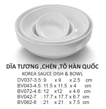 Bv043-4.5 Chén Cơm Hàn Quốc 4.5 (Trắng Trơn) -  Spw