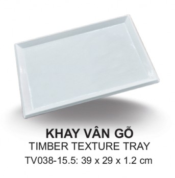 Tv038-15.5 Khay Vân Gỗ 15.5 (Trắng Trơn) -  Spw