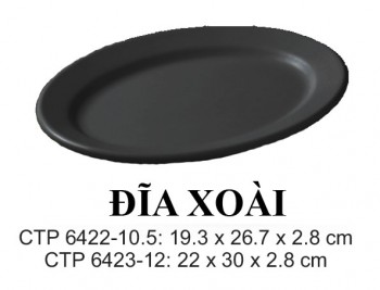 CTP6423-12 Dĩa Oval 12 (Đen) -  ET